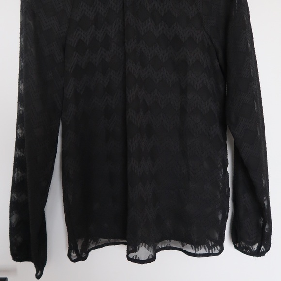 Sheer Mesh Turtle Neck Blouse - Picture 2 of 4